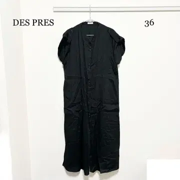 0495 DES PRES 린넨 라미 실크 프렌치 슬리브 셔츠 원피스