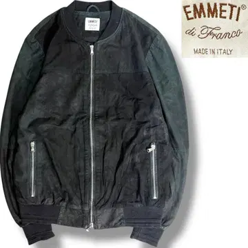 J7077 새상품급 엠메티 램스킨 스웨이드 봄버 자켓 블랙 48
