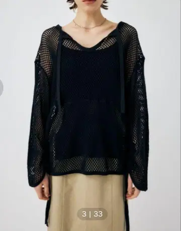moussy MESH SKIPPER 풀오버 블랙