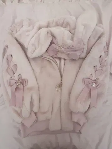 LIZLISA 토끼 귀 퍼 블루종 핑크