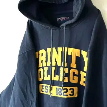 잔스포츠 TRINITY 칼리지 자수 후드티 XL 네이비 구제 의류
