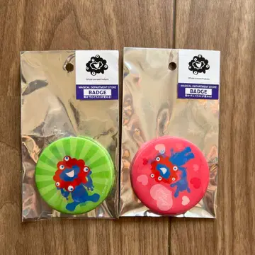 EXPO2025 미야쿠미야쿠 캔뱃지 핑 핑크 그린 2개 세트