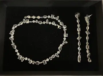 Swarovski Gema 목걸이 & 귀걸이 세트 화이트