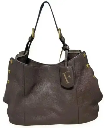 FURLA 원 숄더 핸드백 천연 가죽 시보 가죽 브라운 빈티지