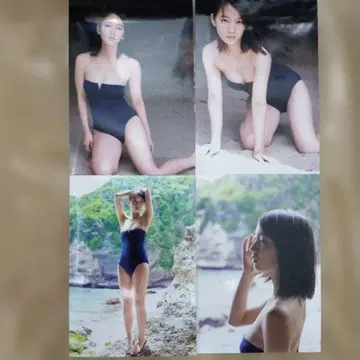 [ 미사용품 ] 요시오카 리호 L판 사진 4장 세트 네이비 컬러