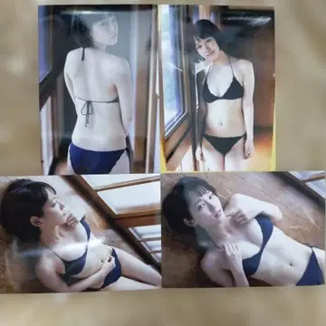 [ 미사용품 ] 요시오카 리호 L판 사진 4장 세트 블랙