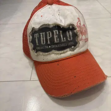 TUPLEO 메쉬 캡 오렌지/화이트 구제 의류