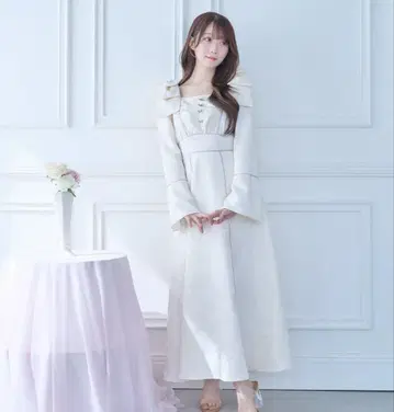Rosemuse Shoulder ribbon jacquard dress