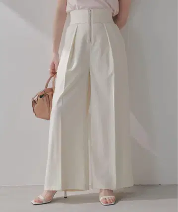 ECREL 프론트 지퍼 와이드 슬랙스 아이보리 S
