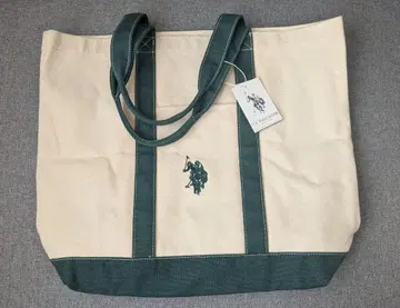 U.S. POLO ASSN. 토트백 베이지/그린