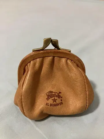 IL BISONTE 캐러멜 호박 모양 가마구치 코인 케이스