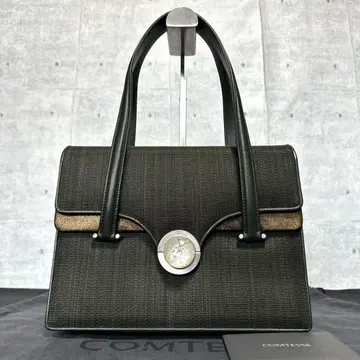 새상품급 COMTESSE 호스 헤어 x 가죽 올리브 플랩 오버 백