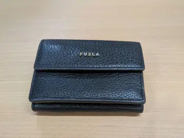 FURLA 훌라 3단 접이식 지갑 가죽 블랙 컴팩트 월렛 바빌론