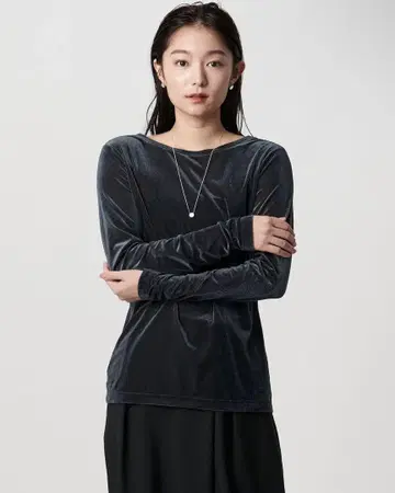 MARW UNITED ARROWS 시어 벨로아 롱 슬리브 티셔츠