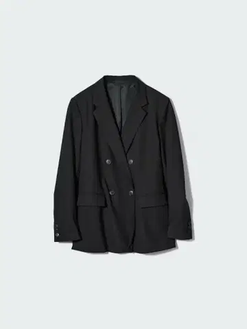 새상품급 24 모델 유니클로 더블 자켓 블랙 사이즈 L