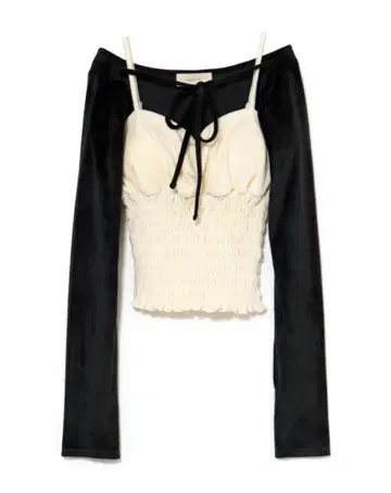 Mei shirring tops black