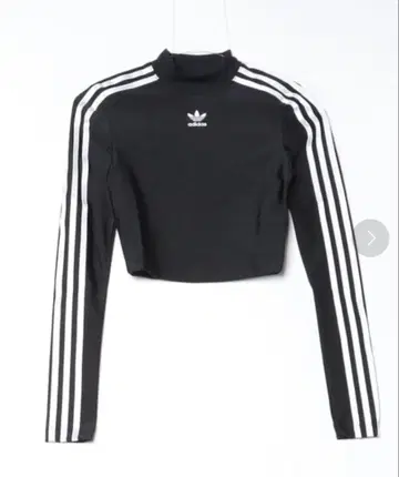 adidas 쓰리 스트라이프 크롭 롱 슬리브