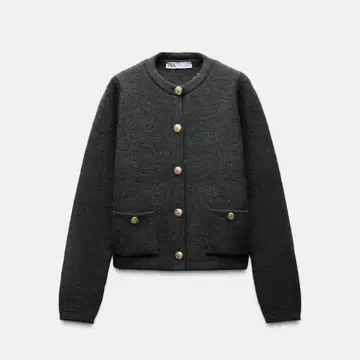 ZARA 골드 버튼 니트 가디건 S