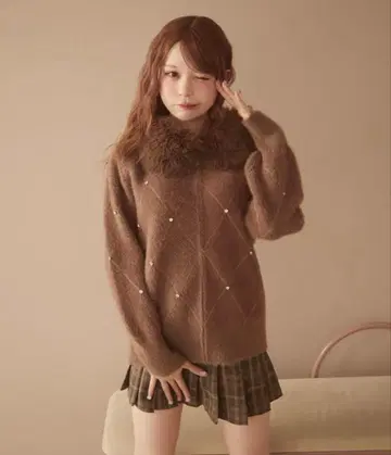 비쥬 부착 퍼 자켓