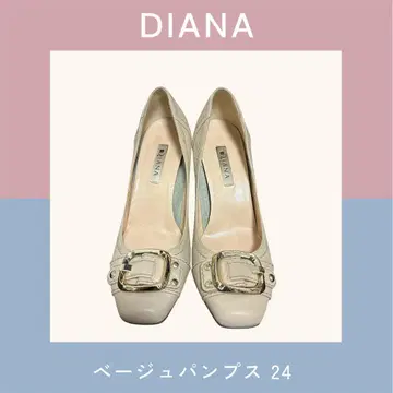 DIANA 다이애나 베이지 펌프스 힐 24cm 버클 오피스 고급