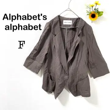 [알파벳 알파벳] 7부 소매 자켓 얇은 소재 캐주얼 오샤레 F