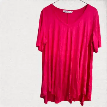 mat. Basics [ one size ] 핑크 V넥 T셔츠