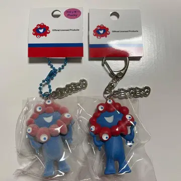 오사카 간사이 박람회 먁먁 키링 2개 세트 플로키와 노멀