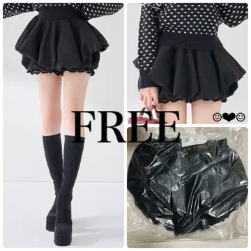 Darich 볼륨 벌룬 미니스커트 블랙 FREE
