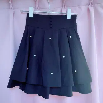 evelyn 더블 플레어 스커트 블랙