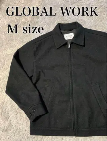 GLOBAL WORK 울리 테크 블루종 남성용 블랙 M 사이즈