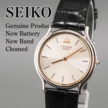 작동 SEIKO CREDOR 라운드 손목시계 새상품 배터리 쿼츠