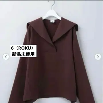[ 미사용 새상품 ] roku 6 록 뷰티앤유스 세일러 카라 셔츠
