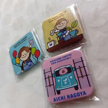 AMAZING COFFEE 10주년 캔뱃지 아메코 NAGOYA