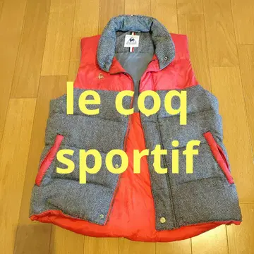 르꼬끄 스포르티브 다운 베스트 빨간색 그레이 [L 사이즈]