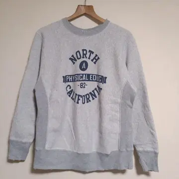 Champion 복각 단색 그린 택 리버스 위브 데미지 가공