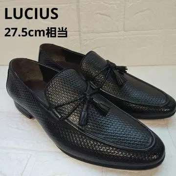 [ 미사용급 새상품급 ] LUCIUS 태슬 로퍼 가죽 신발 블랙 43