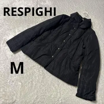 [새상품급] RESPIGHI 레스피기 체크 무늬 다운 자켓 블랙