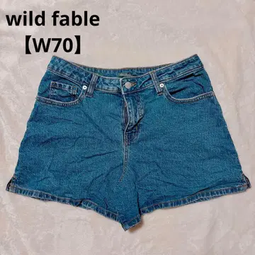 wild fable [ W70 ] 하이라이즈 데님 미디 숏 팬츠