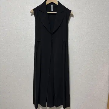블랙 롱 베스트 프론트 지퍼