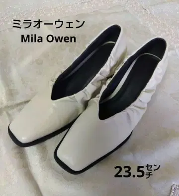미라 오웬 Mila Owen 사이드 개더 스퀘어 펌프스 23.5cm