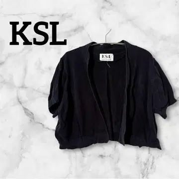 KSL 블랙 반팔 가디건 숏 기장 가디건