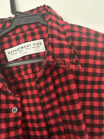 DEPARTMENT FIVE 빨검 체크 긴팔 셔츠