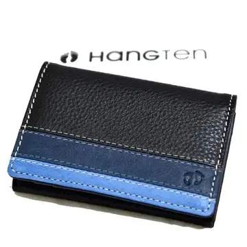 새상품 천연 가죽 HANGTEN 카드 케이스 명함지갑 한텐 소가죽 블랙