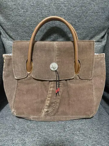 브라운 코듀로이 토트백
