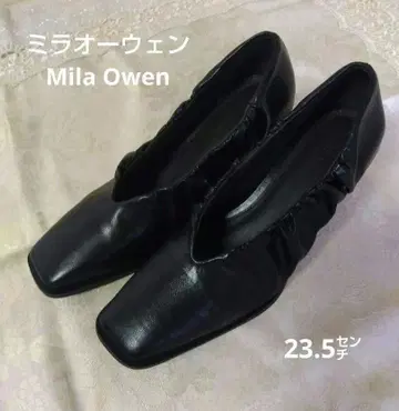 미라 오웬 Mila Owen 사이드 개더 스퀘어 펌프스 23.5cm