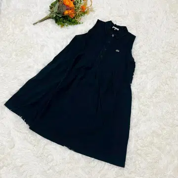 LACOSTE 폴로 원피스 슬리브리스 원포인트 자수 로고 일본제