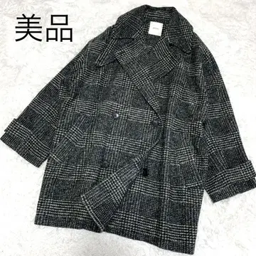 2024AW 스픽 앤 스팬 W 슬라이버 체크 하프 코트 38