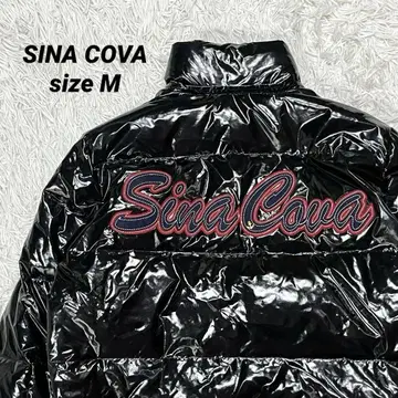 SINA COVA 시나코바 다운 자켓 M 메탈릭 블랙 자수