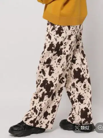 니코앤드 프린트 코듀로이 팬츠 cow 패턴