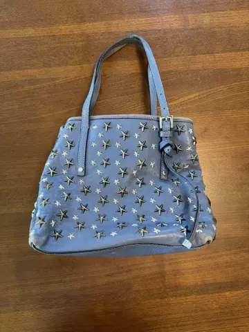 지미추 블루 가죽 토트백